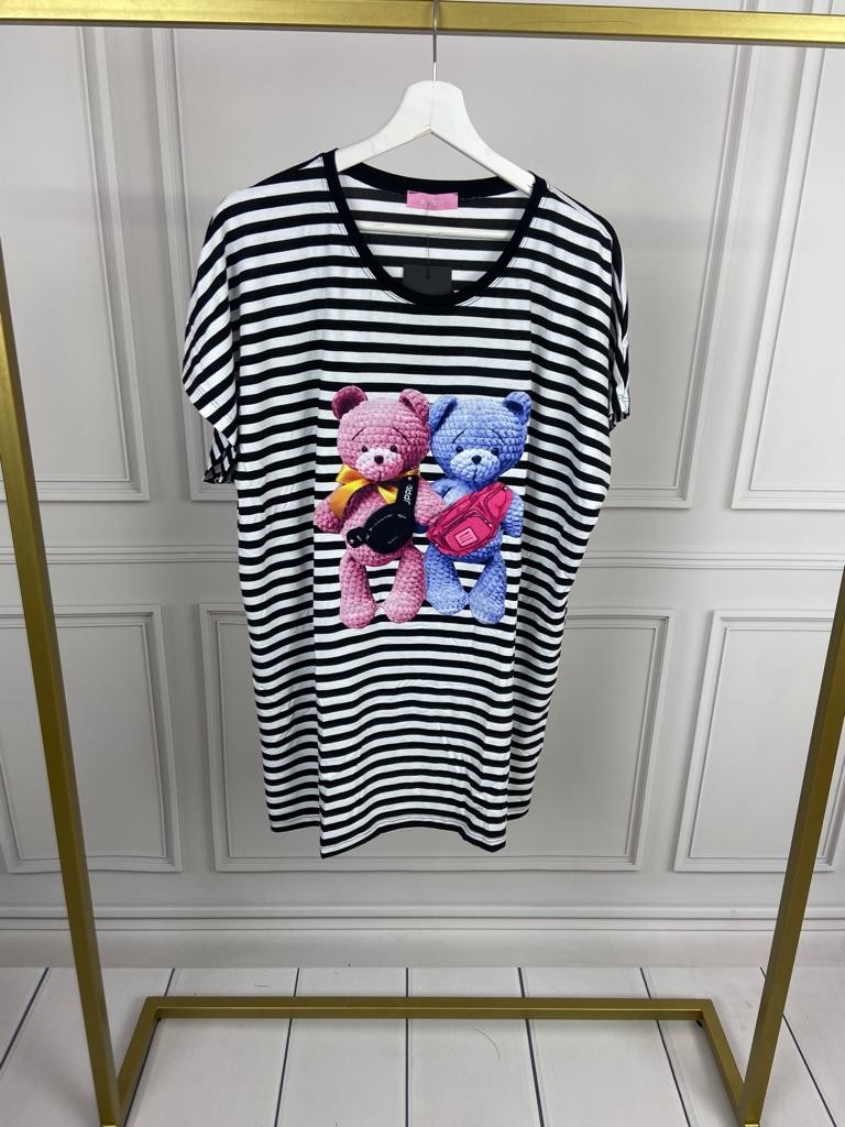 BLUZKA PASKI DWA MISIE 3921