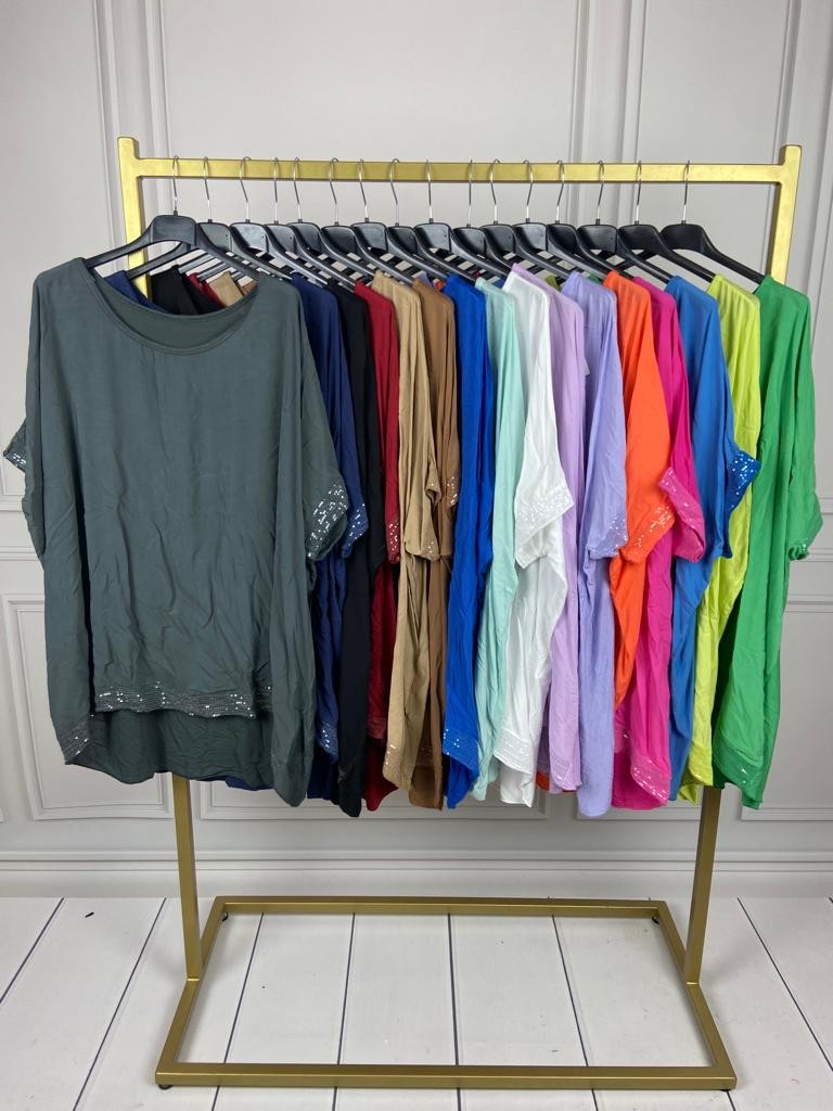 TUNIKA GŁADKA CEKINKI NA...