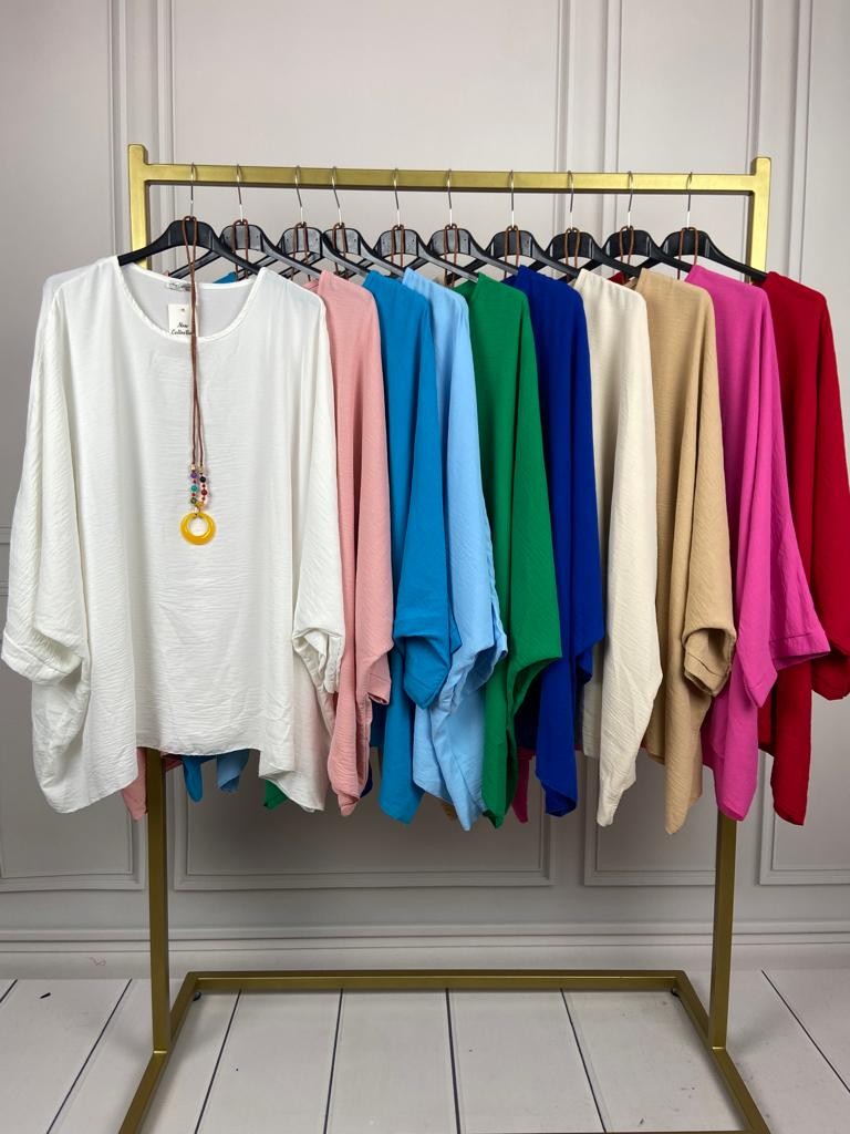 BLUZKA OVERSIZOWA GŁADKA 4077