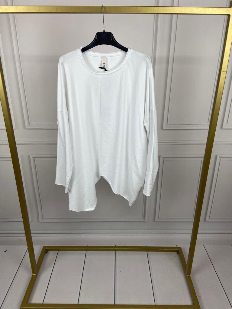 BLUZA BIAŁA ASYMETRYCZNA 4098
