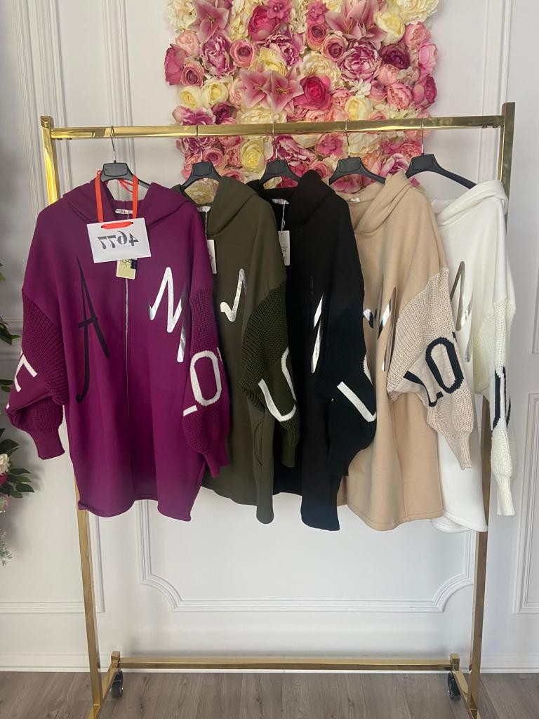 BLUZA Z RĘKAWEM SWETROWYM 4677