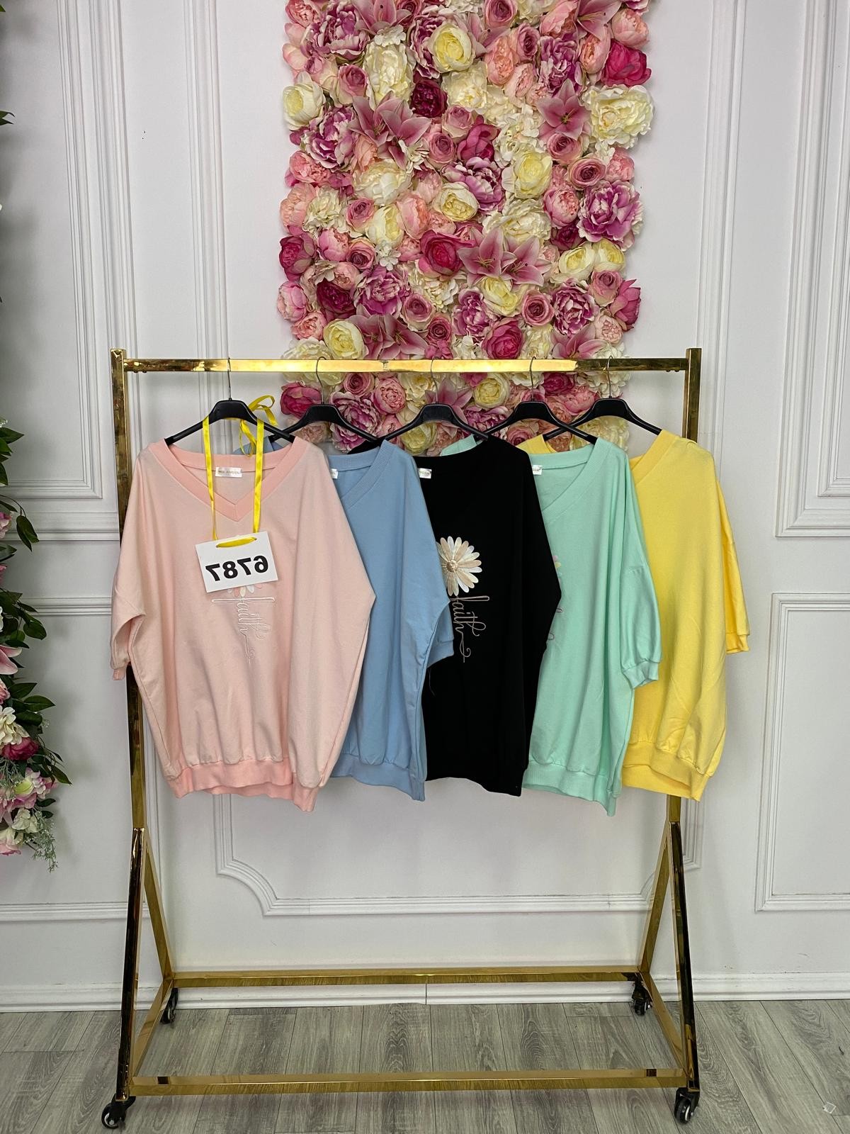 BLUZA PASTELOWE KWIATKI 6787