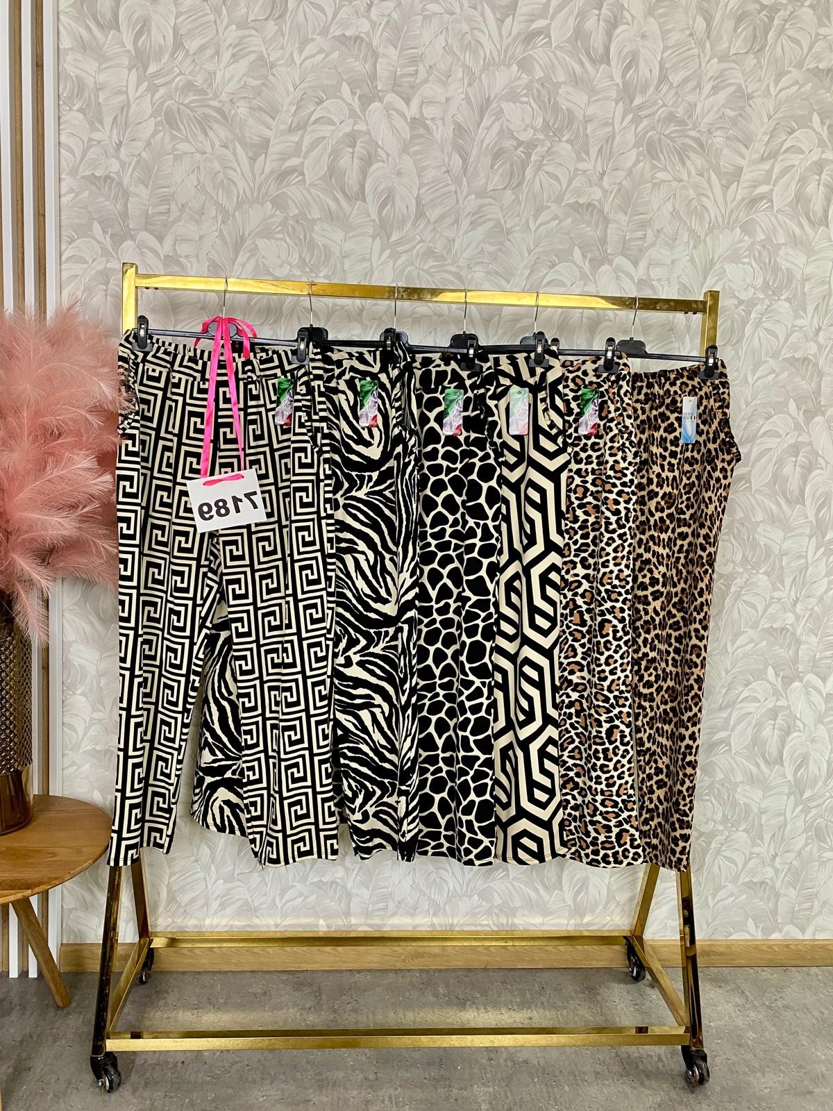 SPODNIE FALBANKI PRINT 7189