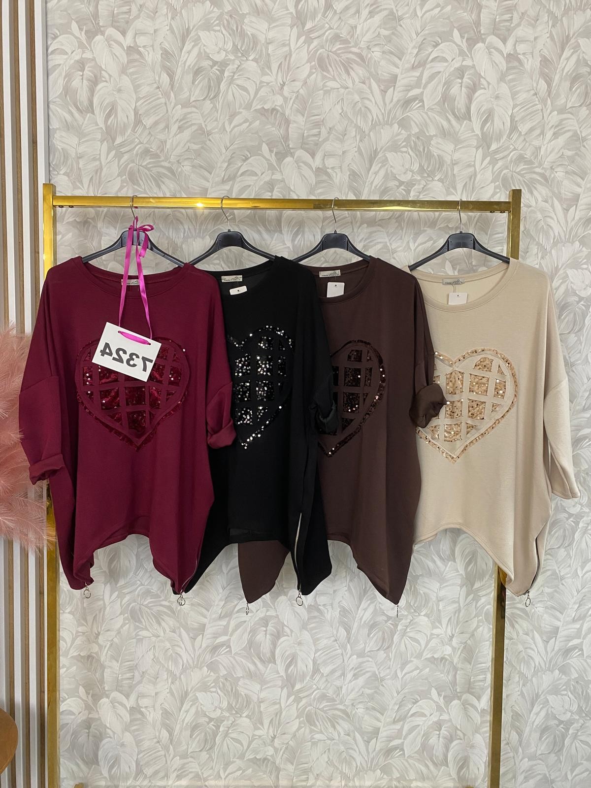 BLUZA SERCE CEKINODORO 7324