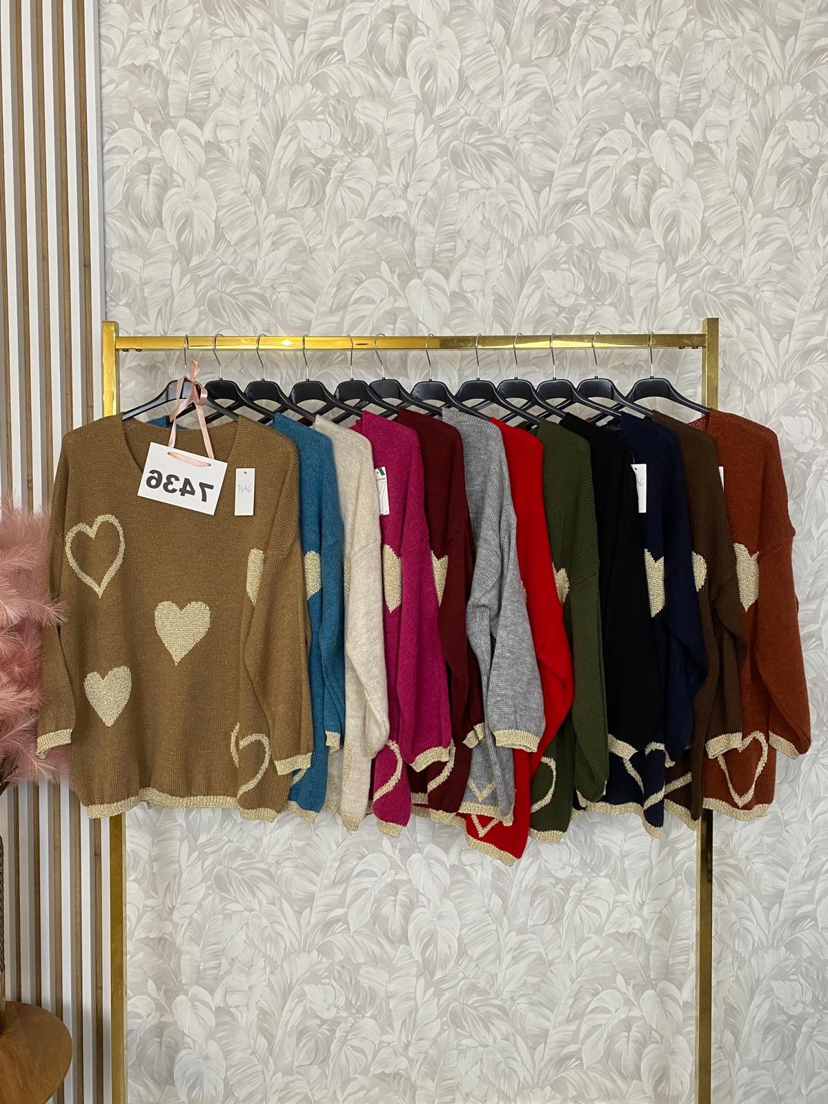 SWETER ZŁOTE SERCE 7436