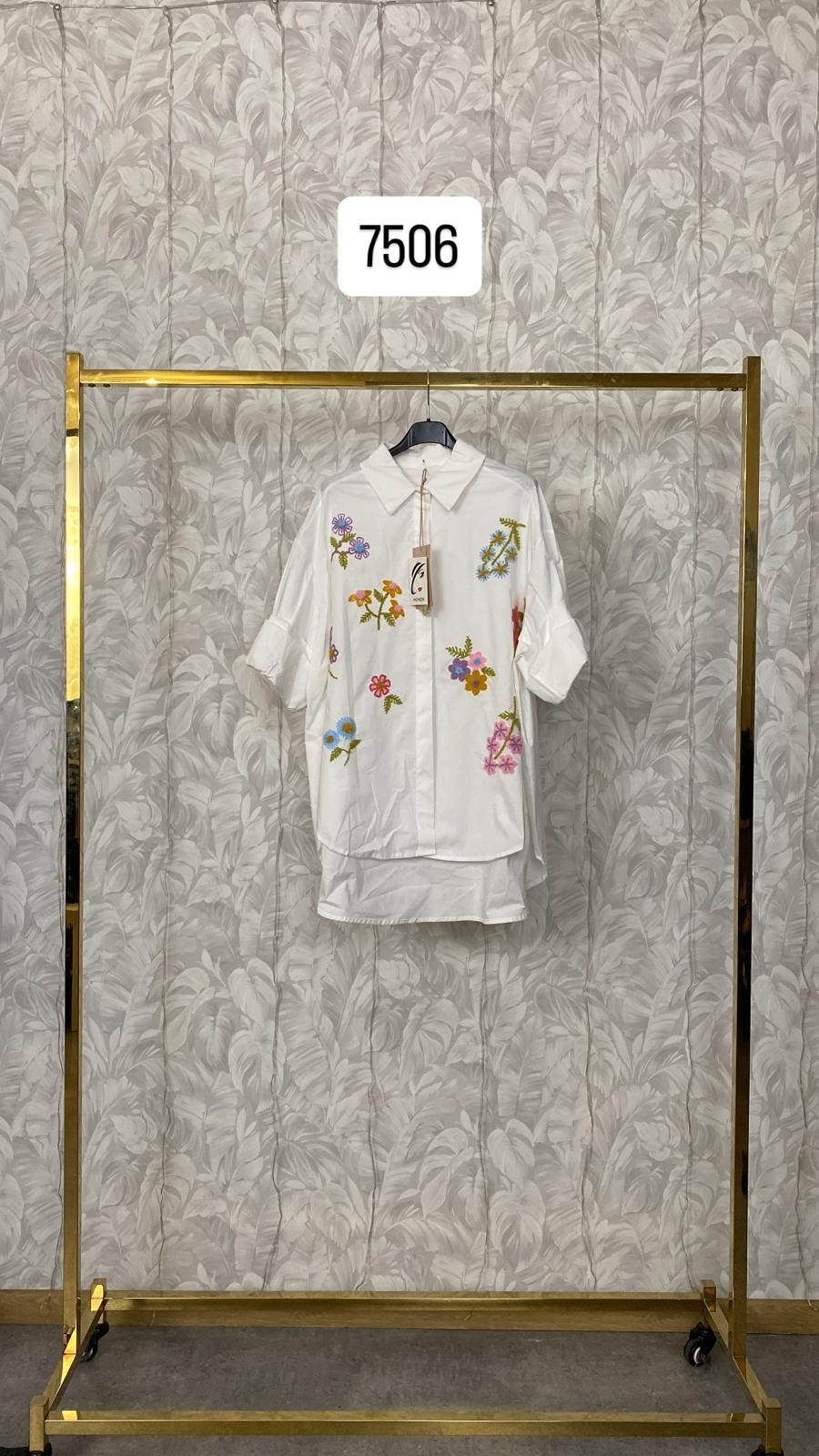 KOSZULA HAFTOWANE KWIATY 7506