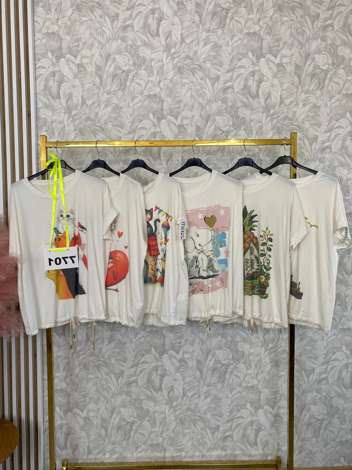 T-SHIRT PRINT SZNUREK 7701