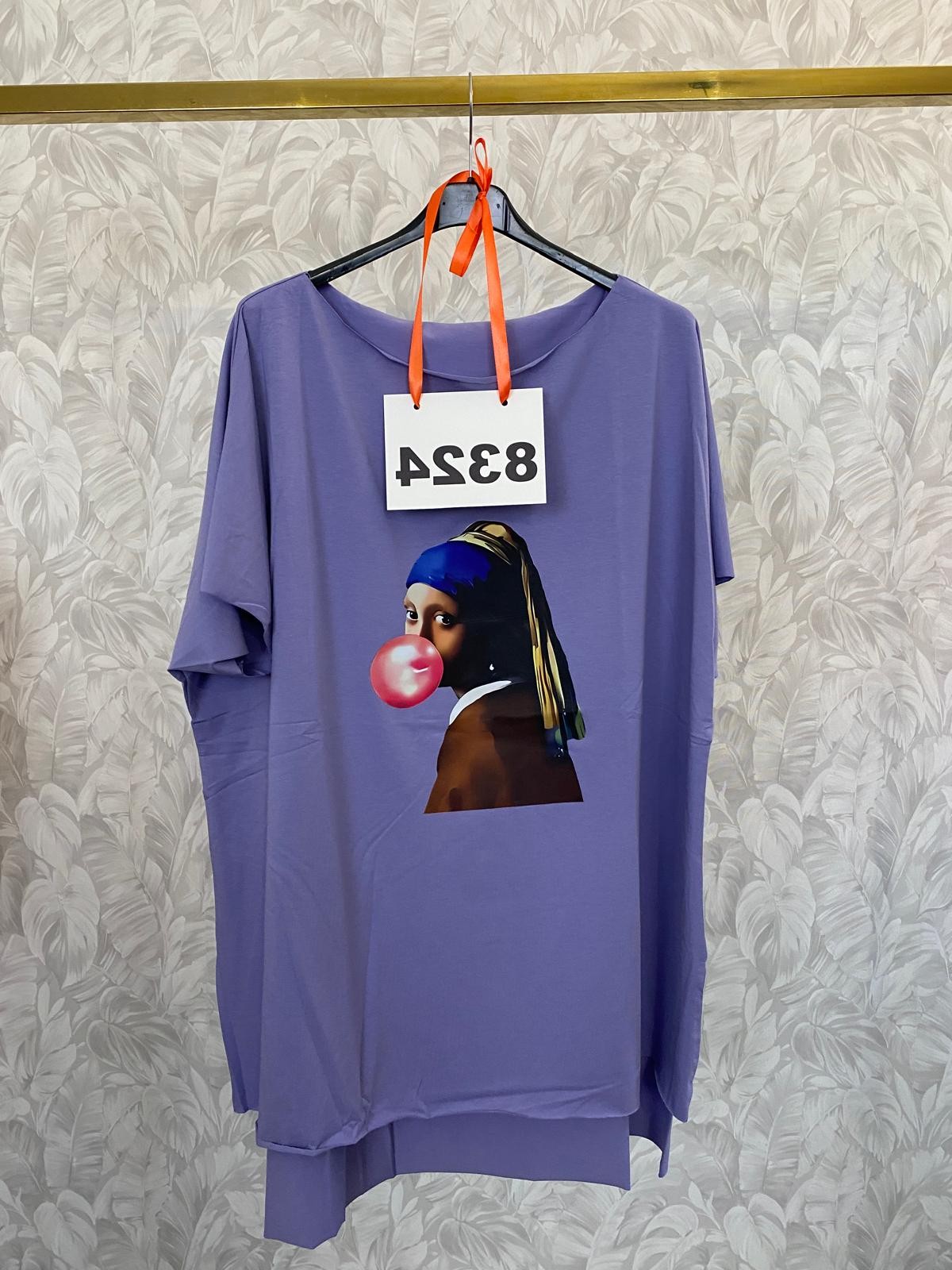 T-SHIRT DZIEWCZYNA Z GUMĄ 8324